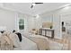 Bright bedroom showcasing a well-dressed bed, neutral color palette, and ample natural light at 524 Waco Rd, Kings Mountain, NC 28086