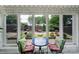 Charming view of the landscaped backyard seen from the sunroom seating area at 5404 Dunedin Ln, Charlotte, NC 28270