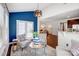 Comfortable sitting area with blue accent wall and ample natural light at 5628 Selkirkshire Rd, Charlotte, NC 28278