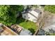 Aerial view of backyard with fire pit and outdoor living space at 700 Oakland Ave, Charlotte, NC 28204
