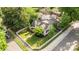 Aerial view of the home with lush landscaping, green lawn, and white picket fence at 700 Oakland Ave, Charlotte, NC 28204
