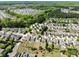 Expansive aerial view showcasing the community's layout and lush landscaping with surrounding trees and the homes at 79411 Ridgehaven Rd, Indian Land, SC 29720