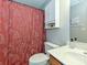 Full bathroom featuring shower with pink shower curtain at 9305 Four Mile Creek Rd, Charlotte, NC 28277
