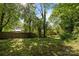 Lush backyard offering a private, serene outdoor space with grass and tall trees at 1121 N Alexander St, Charlotte, NC 28206
