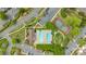 Aerial view showcasing the pool, tennis court, and beautifully landscaped grounds of the community at 12357 Copper Mountain Blvd, Charlotte, NC 28277