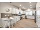 Modern kitchen with white cabinets, stainless steel appliances, and a breakfast bar at 1588 Trentwood Dr, Fort Mill, SC 29715