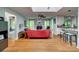 Bright living room with fireplace, hardwood floors, skylight and white trim at 2058 Manila Bay Ln, Fort Mill, SC 29708