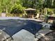 Backyard pool area with a large pool cover and a covered outdoor seating area at 3063 Wimbledon Ln, Rock Hill, SC 29732