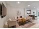 Basement lounge area with plush seating, a large wall-mounted TV, and a stylish bar at 3819 Gleneagles Rd, Charlotte, NC 28210