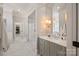 Elegant bathroom boasting marble floors, a glass-enclosed shower, and a vanity with ample storage space at 3819 Gleneagles Rd, Charlotte, NC 28210