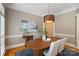 Dining room showcasing an oval table, elegant lighting, and stylish accents at 3819 Gleneagles Rd, Charlotte, NC 28210