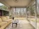Relaxing screened-in patio with comfortable seating and an open view of the backyard at 4606 Gatesmills Ave, Charlotte, NC 28213
