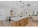Kitchen island with bar seating perfect for casual dining and socializing at 528 Waco Rd, Kings Mountain, NC 28086