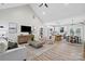 Spacious living area with an open layout leading to the kitchen and dining area at 528 Waco Rd, Kings Mountain, NC 28086