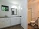 Bathroom featuring a granite countertop vanity and shower at 6745 Thermal Rd, Charlotte, NC 28211
