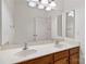 Bathroom features a double vanity with two sinks and wood cabinets at 7302 Yellowhorn Trl, Waxhaw, NC 28173