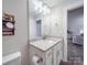 Bathroom with white cabinets and granite countertops at 833 Generation Ln, Clover, SC 29710
