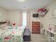 Cozy bedroom featuring soft carpet, pink curtains, and a built-in toy hammock for storage at 833 Generation Ln, Clover, SC 29710