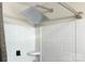 Close up of new rain style shower head with tile surround at 103 Moore Ave, Mount Holly, NC 28120