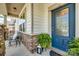 Inviting front porch with stone accents and a stylish blue front door at 1226 Clingman Dr, Fort Mill, SC 29715