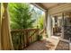 Outdoor patio overlooking wooded backyard area with sliding door access from inside at 1226 Clingman Dr, Fort Mill, SC 29715