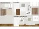 Selection of modern kitchen and bathroom finishes, including cabinets, countertops, flooring, and hardware samples at 1338 Idyllic Ln, Waxhaw, NC 28173