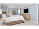 Spacious bedroom with soft blue walls, ample storage, and a serene, inviting atmosphere at 200 Port Royal Dr, Matthews, NC 28105