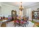 Formal dining room with chandelier, hardwood floors, and classic furniture at 2166 Potpourri Pt, Rock Hill, SC 29732
