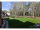 Large backyard with artificial turf and putting green at 3010 Lakewood Edge Dr, Charlotte, NC 28269