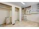 Basement featuring multiple unfinished closets and additional shelving at 4067 Old Buff Rd, Hickory, NC 28602