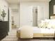 Bright bedroom showcasing a cozy bed, a neutral color palette, and ample closet space for organized storage at 4115 Camden Glen Rd, Lancaster, SC 29720