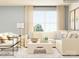 A modern living room showcases a neutral color palette, comfortable seating, and natural light at 4194 Skyboat Cir, Fort Mill, SC 29715