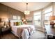 Well-lit bedroom boasts paneled wall, neutral decor, and large windows for ample natural light at 4825 Reason Ct # 73, Harrisburg, NC 28075