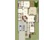 Detailed floorplan showcasing open-concept living spaces and a private courtyard, including a 2-car garage at 8105 Stillhouse Ln # 23, Harrisburg, NC 28075