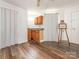 Extra living space features a kitchenette area, white walls, light brown cabinets and vinyl floors at 905 Mount Olivet Rd, Kannapolis, NC 28083
