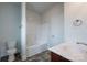 Bright bathroom featuring a shower-tub combo, and a stylish vanity with a white countertop at 1030 Gardenia Dr # 2, Mt Ulla, NC 28125