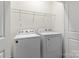 Functional laundry room with washer, dryer, and wire shelving at 133 Capital Ave # B, Mooresville, NC 28117