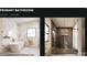 Luxurious primary bathroom featuring a soaking tub and separate glass-enclosed shower at 169 Hickory Grove Rd, Harmony, NC 28634