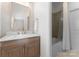 Elegant bathroom boasts marble countertop, framed mirror, and neutral color scheme at 200 Royalton Pl, Huntersville, NC 28078