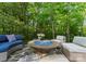 A cozy outdoor patio with comfortable seating surrounding a modern fire pit at 200 Royalton Pl, Huntersville, NC 28078
