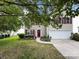 Inviting two-story home with a manicured lawn, red door, and attached garage at 2316 Highland Park Dr, Charlotte, NC 28269