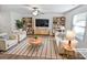 Bright living room featuring stylish furnishings, hardwood floors, and large windows at 3357 Ellingford Rd, Charlotte, NC 28214