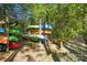 Canoe rack on a boardwalk providing easy access to water activities and outdoor recreation for residents at 404 Brookridge Dr, Mount Holly, NC 28120