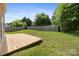 Fenced backyard with a wooden deck, offering privacy and space for outdoor activities at 4219 Shasta Cir, Clover, SC 29710