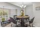 Cozy dining room with modern chandelier, seating for four, and neutral color palette at 7324 Pebblestone Dr # E, Charlotte, NC 28212