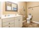 Nautical themed bathroom featuring a white vanity, decor, and tiled flooring at 1308 Twin Oaks Dr, Chester, SC 29706