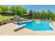 Lake view of in-ground pool, slide, diving board, and gazebo at 1308 Twin Oaks Dr, Chester, SC 29706