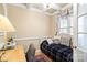 Cozy bedroom features a unique ceiling design, window with decorative blinds, and neutral colors at 1511 Elkhart Cir, Gaston, NC 28054
