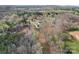 An aerial view of a wooded property with a long driveway leading to a house at 1870 Beth Haven Church Rd, Denver, NC 28037