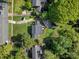 An aerial view of a charming home with a well-maintained yard and mature trees at 1927 S Wendover Rd, Charlotte, NC 28211